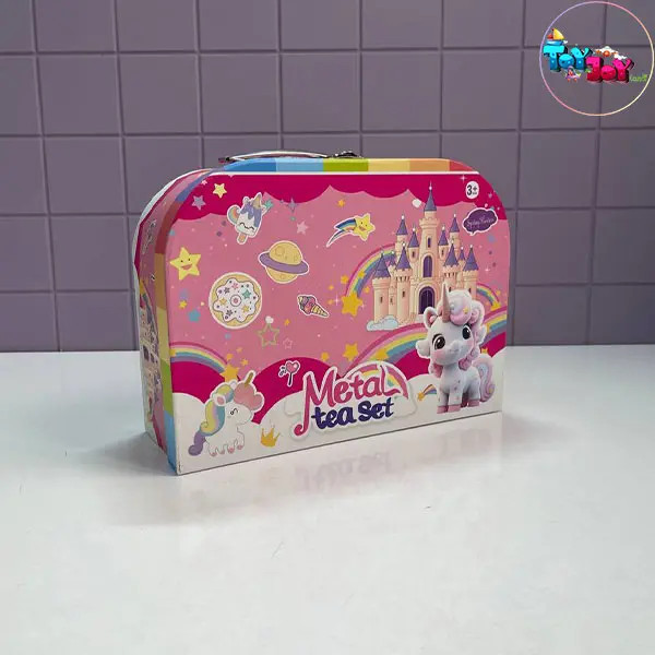 ست چایخوری فلزی کیفی یونیکورن – 14 تکه و چمدان