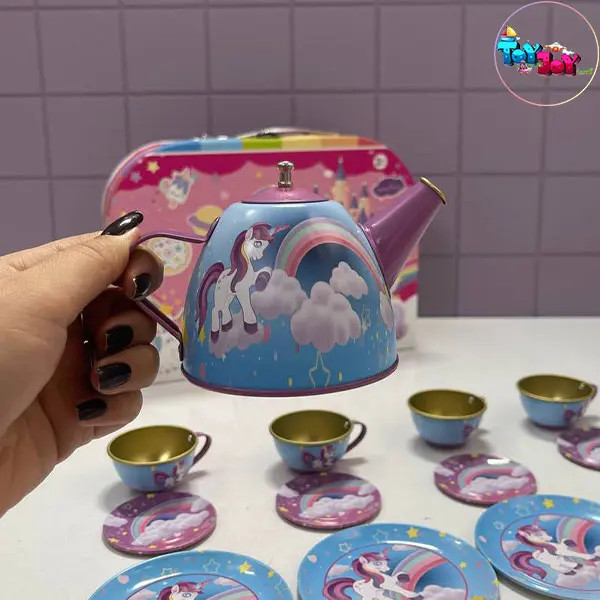 ست چایخوری فلزی کیفی یونیکورن – 14 تکه و چمدان