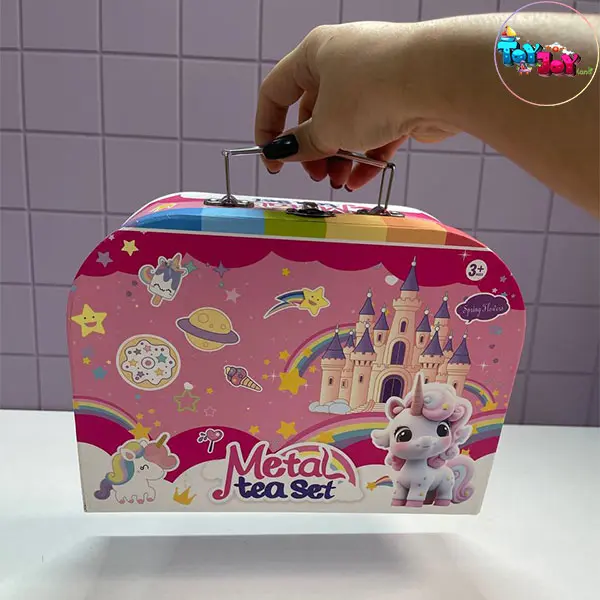 ست چای‌خوری فلزی کیفی یونیکورن – 14 تکه و چمدان