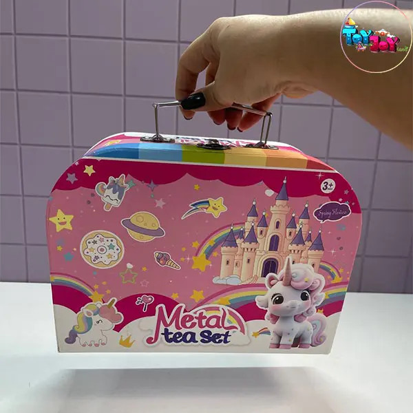 ست چایخوری فلزی کیفی یونیکورن – 14 تکه و چمدان