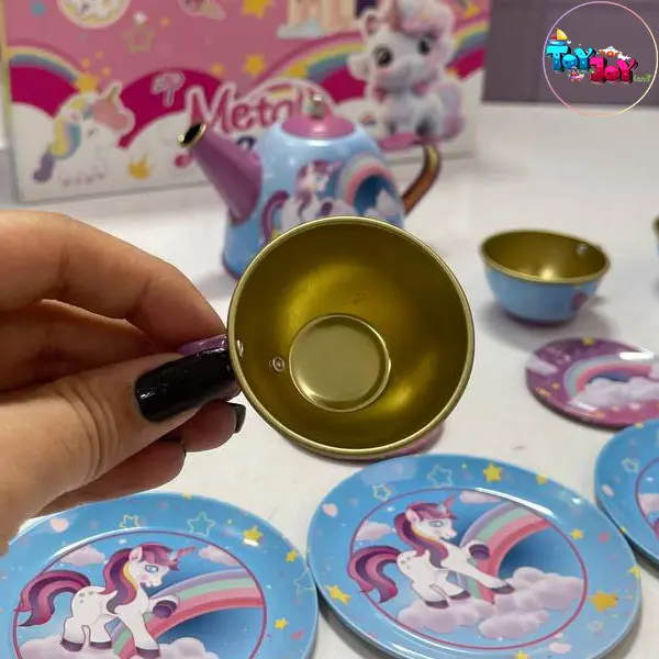 ست چای‌خوری فلزی کیفی یونیکورن – 14 تکه و چمدان