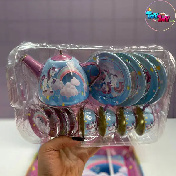 ست چای‌خوری فلزی کیفی یونیکورن – 14 تکه و چمدان
