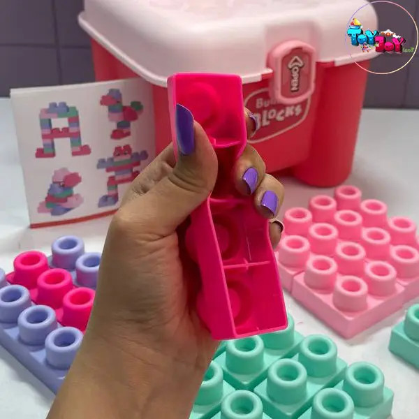 لگو اسباببازی نرم ۳۲ تکه مدل صندلی (صورتی و آبی)