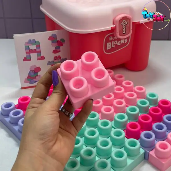 لگو اسباب‌بازی نرم ۳۲ تکه مدل صندلی (صورتی و آبی)