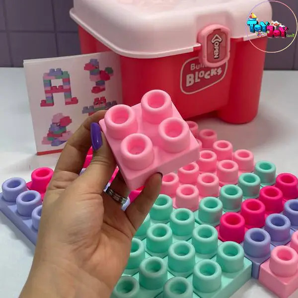 لگو اسباببازی نرم ۳۲ تکه مدل صندلی (صورتی و آبی)