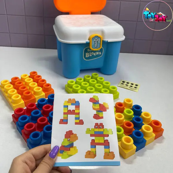 لگو اسباببازی نرم ۳۲ تکه مدل صندلی (صورتی و آبی)