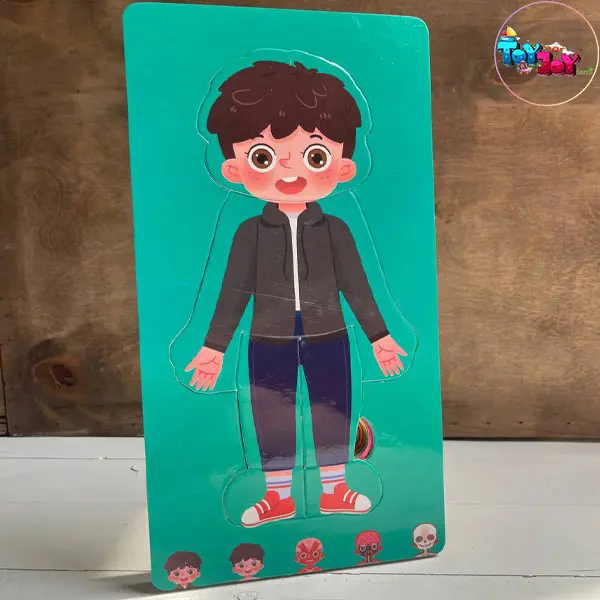 بازی آموزشی پازل طبقاتی اعضای بدن دو زبانه مدل پسرانه  و دخترانه برند هیماکادو