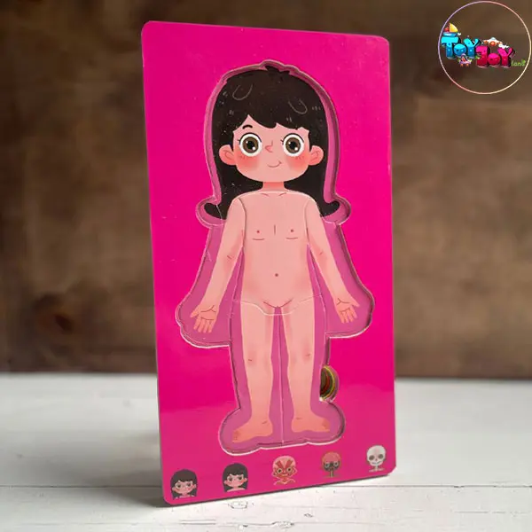 بازی آموزشی پازل طبقاتی اعضای بدن دو زبانه مدل پسرانه  و دخترانه برند هیماکادو