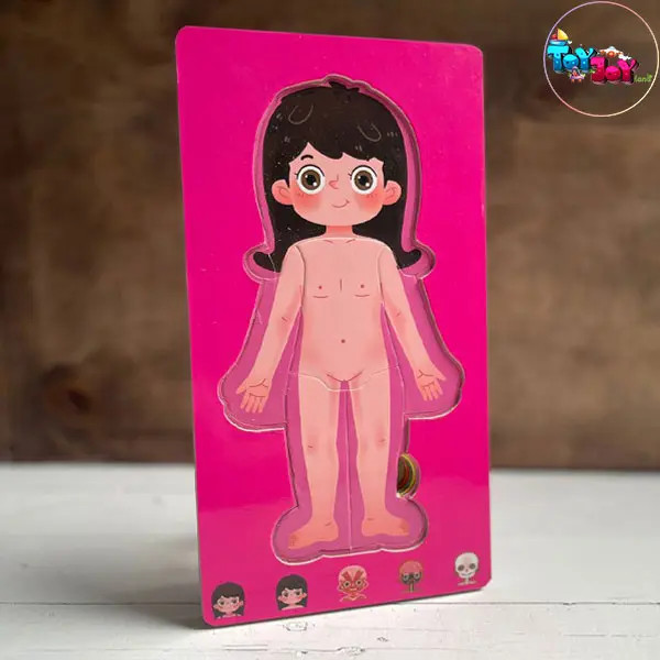 بازی آموزشی پازل طبقاتی اعضای بدن دو زبانه مدل پسرانه و دخترانه برند هیماکادو