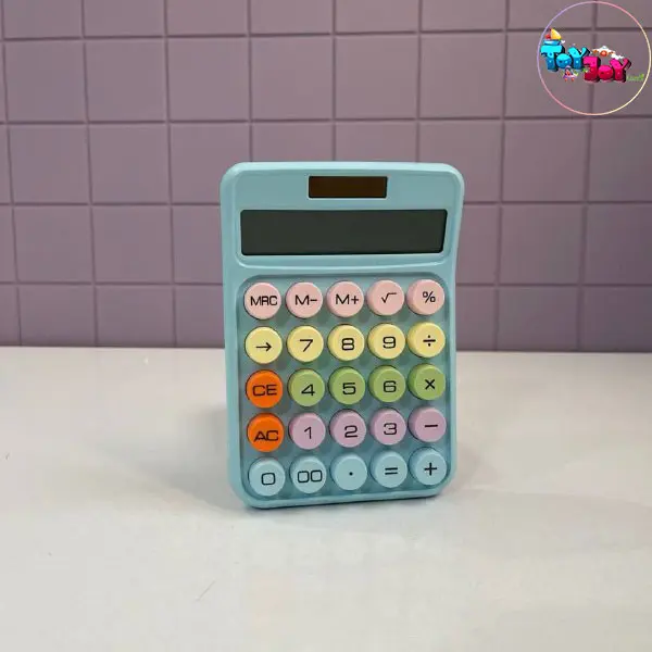 ماشین حساب 12 رقمی دکمه رنگی پاستلی