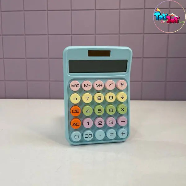 ماشین حساب 12 رقمی دکمه رنگی پاستلی