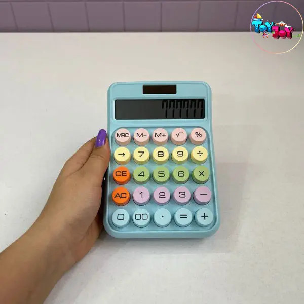 ماشین حساب 12 رقمی دکمه رنگی پاستلی