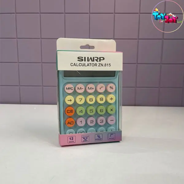 ماشین حساب 12 رقمی دکمه رنگی پاستلی