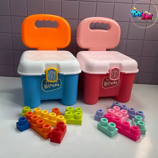 لگو اسباب‌بازی نرم ۳۲ تکه مدل صندلی (صورتی و آبی)