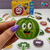 پازل دو تکه جعبه فلزی طرح میوه و سبزیجات – 25 پازل