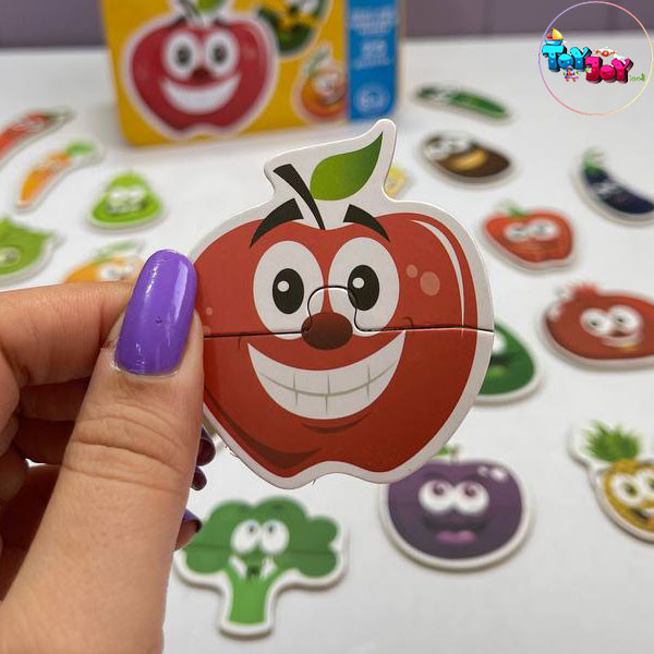 پازل دو تکه جعبه فلزی طرح میوه و سبزیجات – 25 پازل