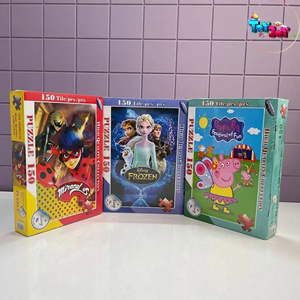 پازل 150 تکه طرح کارتونی فروزن، دختر کفشدوزکی و پپا پیگ