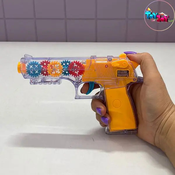 تفنگ اسباببازی چرخدندهای برند FEFA با نور و صدا