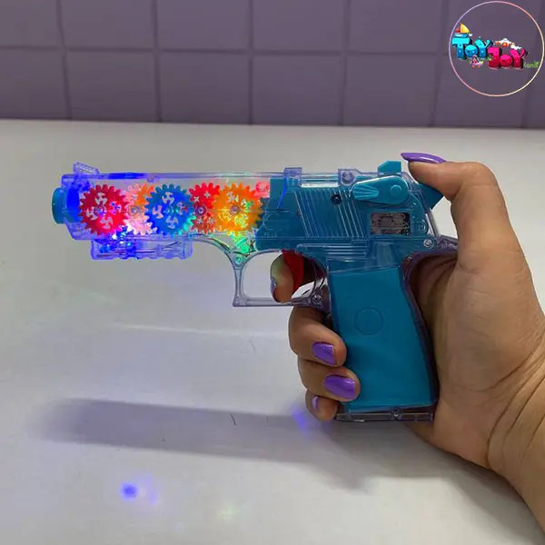 تفنگ اسباببازی چرخدندهای برند FEFA با نور و صدا