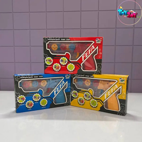 تفنگ اسباببازی چرخدندهای برند FEFA با نور و صدا