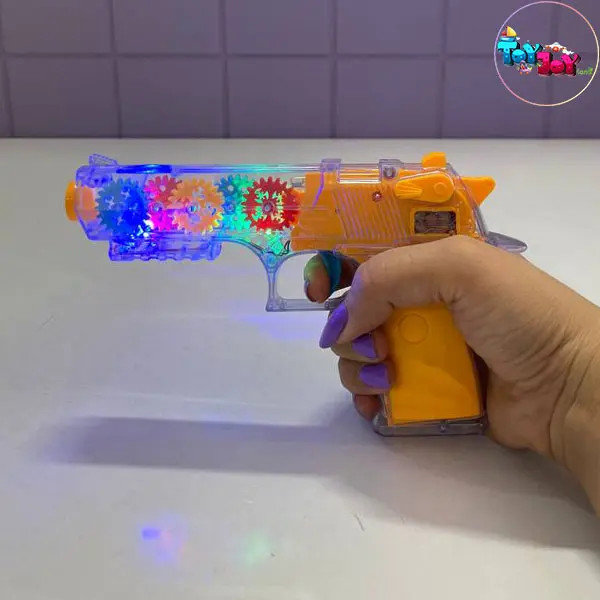 تفنگ اسباببازی چرخدندهای برند FEFA با نور و صدا