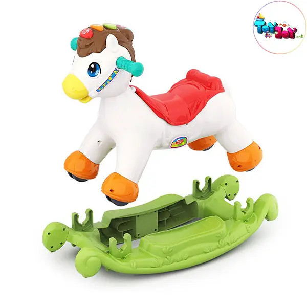 اسب آموزشی و تعادلی دو کاره سواری و گهوارهای کودک با موزیک و چراغ