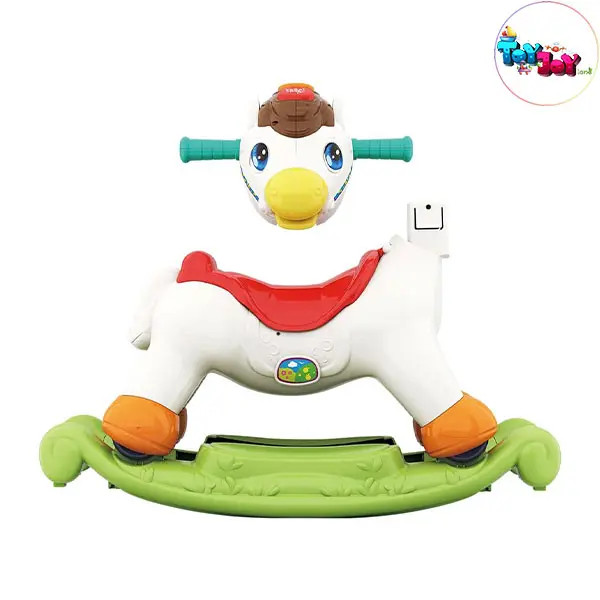 اسب آموزشی و تعادلی دو کاره سواری و گهوارهای کودک با موزیک و چراغ