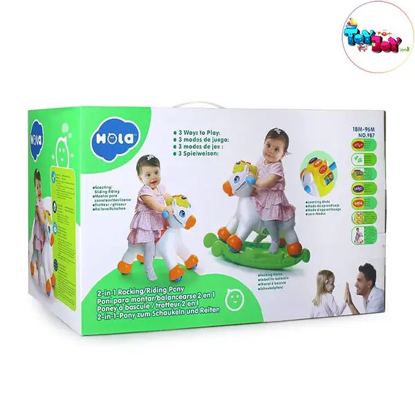 اسب آموزشی و تعادلی دو کاره سواری و گهوارهای کودک با موزیک و چراغ
