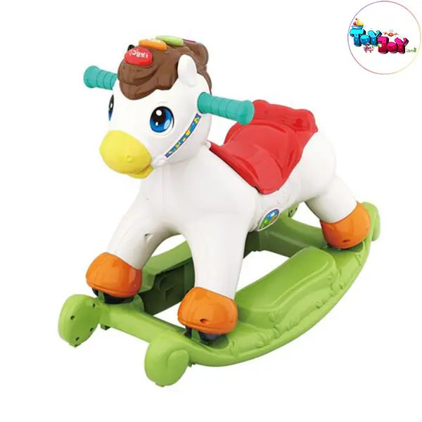 اسب آموزشی و تعادلی دو کاره سواری و گهوارهای کودک با موزیک و چراغ