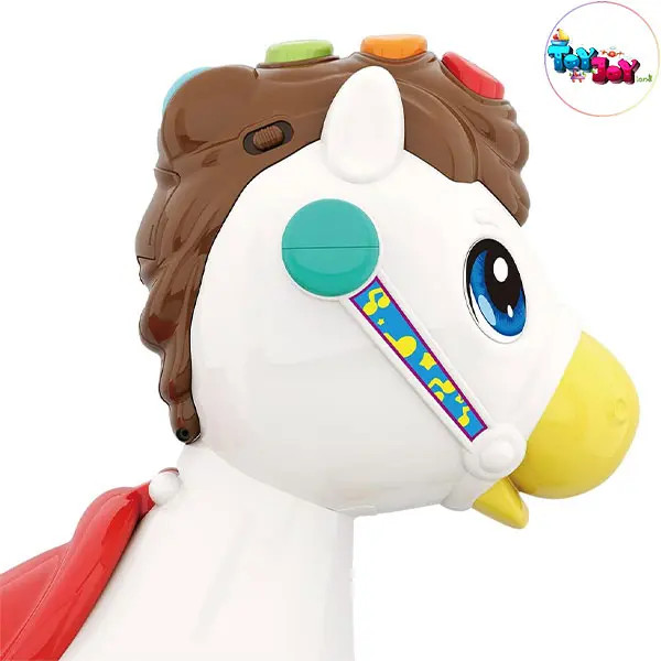 اسب آموزشی و تعادلی دو کاره سواری و گهوارهای کودک با موزیک و چراغ