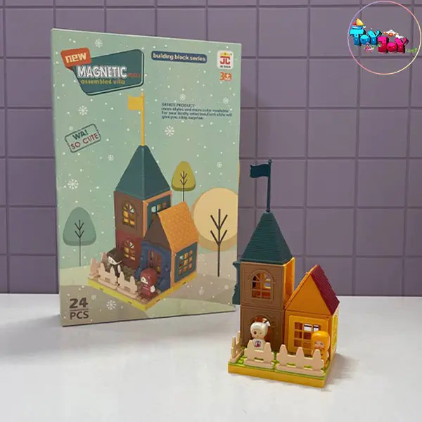 لگو مگنتی خانهسازی ۲۴ قطعه | بلوک مغناطیسی ساختنی کودک