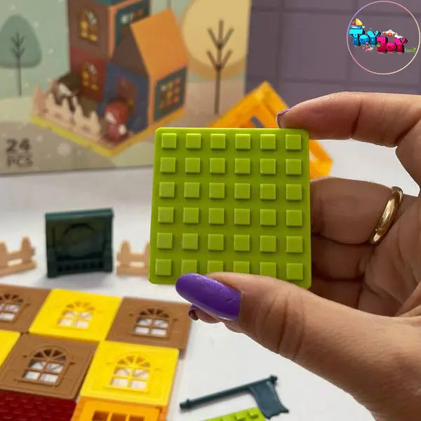 لگو مگنتی خانهسازی ۲۴ قطعه | بلوک مغناطیسی ساختنی کودک