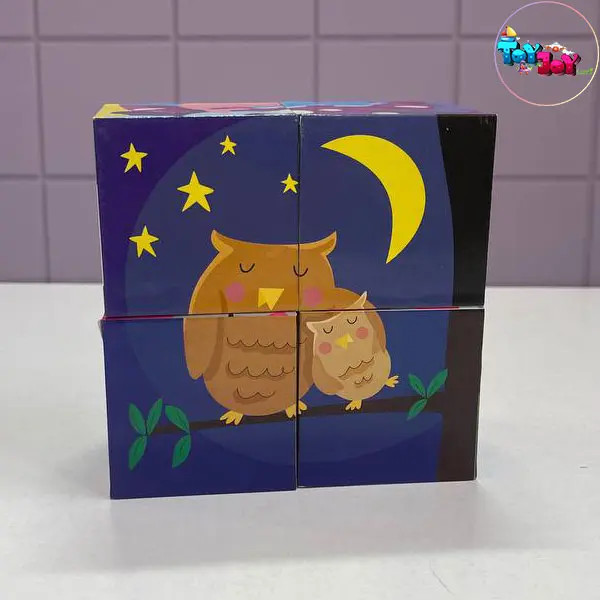 پازل مکعبی ۶ وجهی طرح حیوانات گلدونه | ۱۲ پازل آموزشی کودک