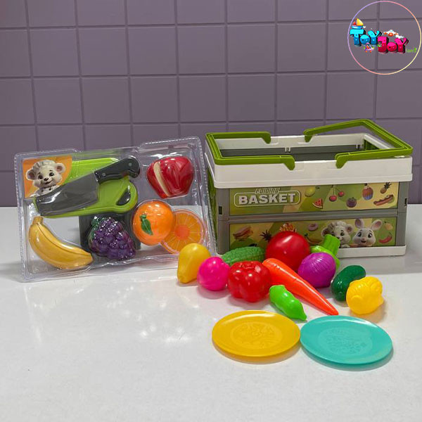 اسباب بازی سبد برش میوه و سبزیجات کودکانه (مدل کیفی)