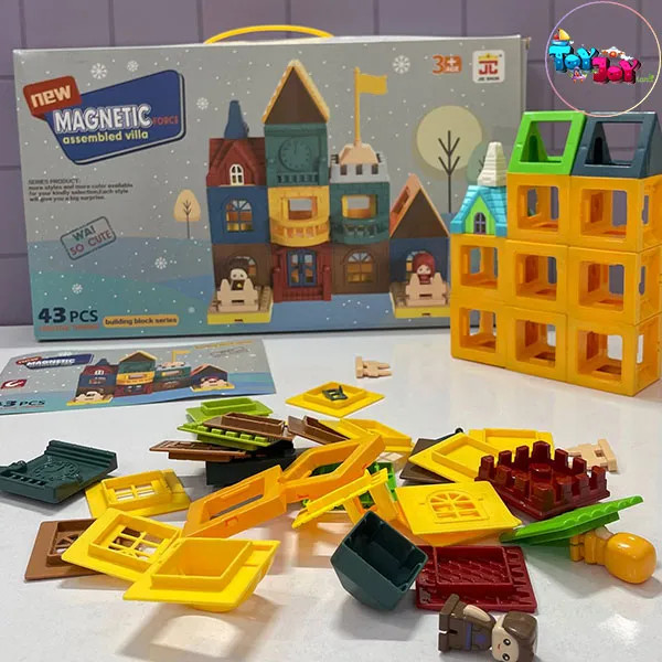 لگو مگنتی خانهسازی 43 قطعه | بلوک مغناطیسی ساختنی کودک کپی