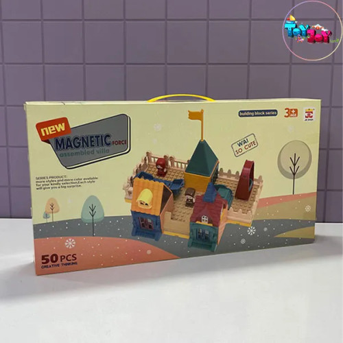 لگو مگنتی خانهسازی 50 قطعه | بلوک مغناطیسی ساختنی کودک