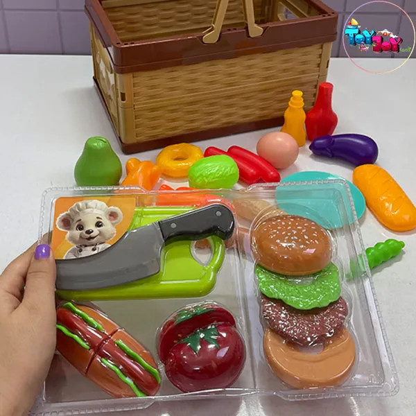 اسباب بازی سبد برش فست فود و غذای کودکانه (مدل کیفی)