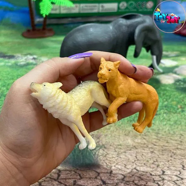 ست حیوانات جنگل کیفی UCOKTOYS همراه با سفره بازی بزرگ