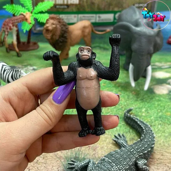 ست حیوانات جنگل کیفی UCOKTOYS همراه با سفره بازی بزرگ