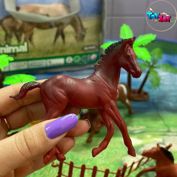 ست حیوانات مزرعه طرح اسب کیفی 30 عددی UCOKTOYS همراه با سفره بازی بزرگ