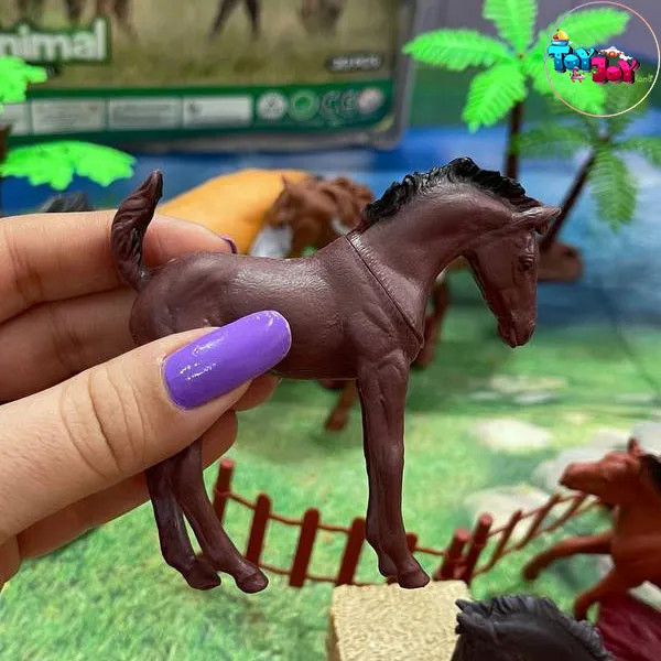 ست حیوانات مزرعه طرح اسب کیفی 30 عددی UCOKTOYS همراه با سفره بازی بزرگ