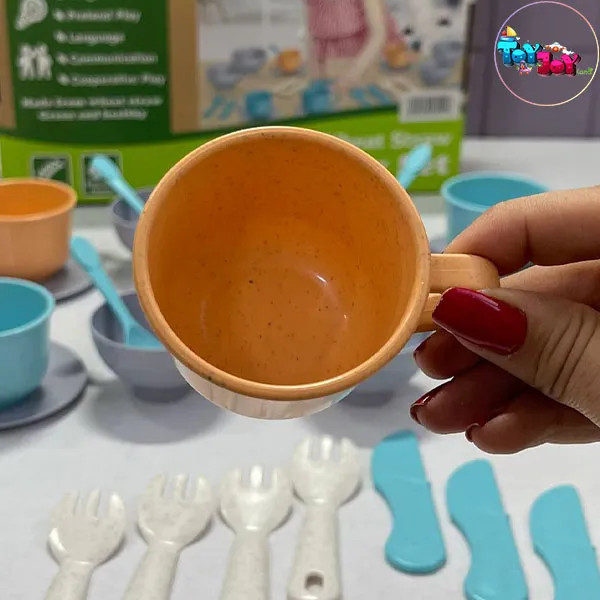 ست ظروف آشپزخانه اسباببازی سازگار با محیطزیست 24 تکه کودک