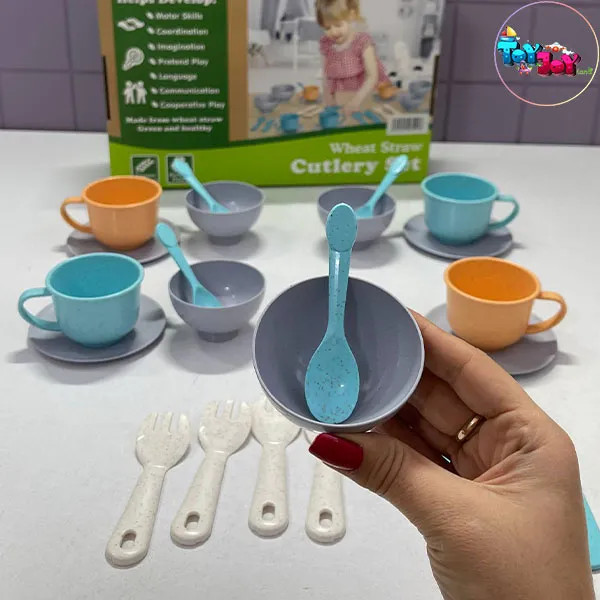 ست ظروف آشپزخانه اسباببازی سازگار با محیطزیست 24 تکه کودک