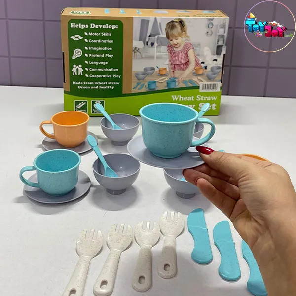 ست ظروف آشپزخانه اسباببازی سازگار با محیطزیست 24 تکه کودک