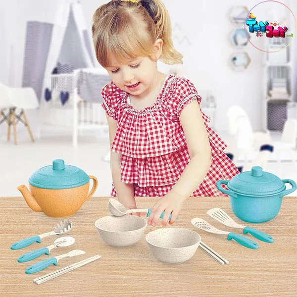ست ظروف آشپزخانه کودک مدل DIY Kitchen | الیاف طبیعی و ایمن