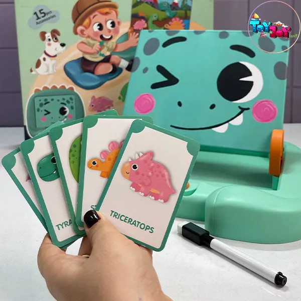 تخته مغناطیسی آموزشی طرح دایناسور سبز | وایت برد مگنتی کودک