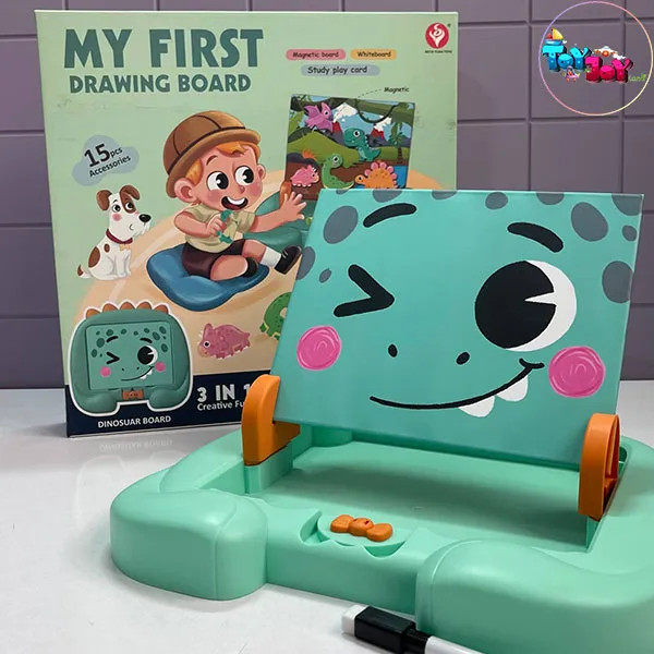 تخته مغناطیسی آموزشی طرح دایناسور سبز | وایت برد مگنتی کودک