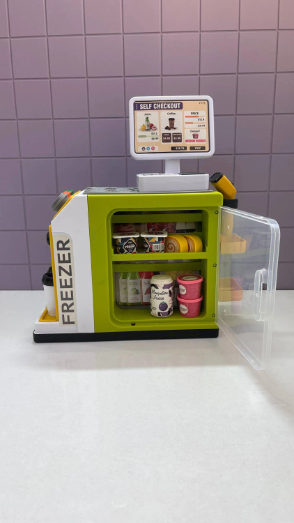 اسباببازی سوپرمارکت موزیکال 46 تکه کودک با صندوق فروشگاهی و اسکنر