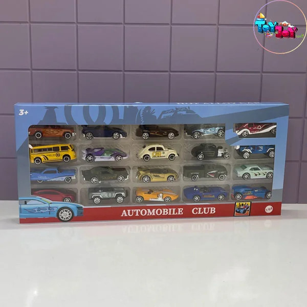 ماشین فلزی 20 عددی طرح هات ویلز مدل AUTOMOBILE CLUB مقیاس 1:64