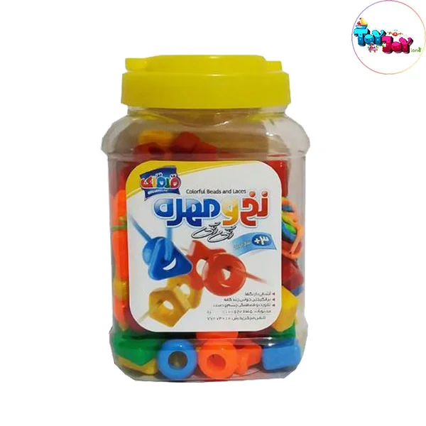 اسباب بازی نخ و مهره رنگی رنگی ۱۰۰ تایی قلقلک